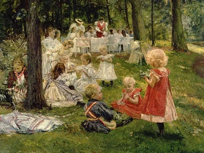 1860-Adolf Maennchen - Festa di compleanno per bambini